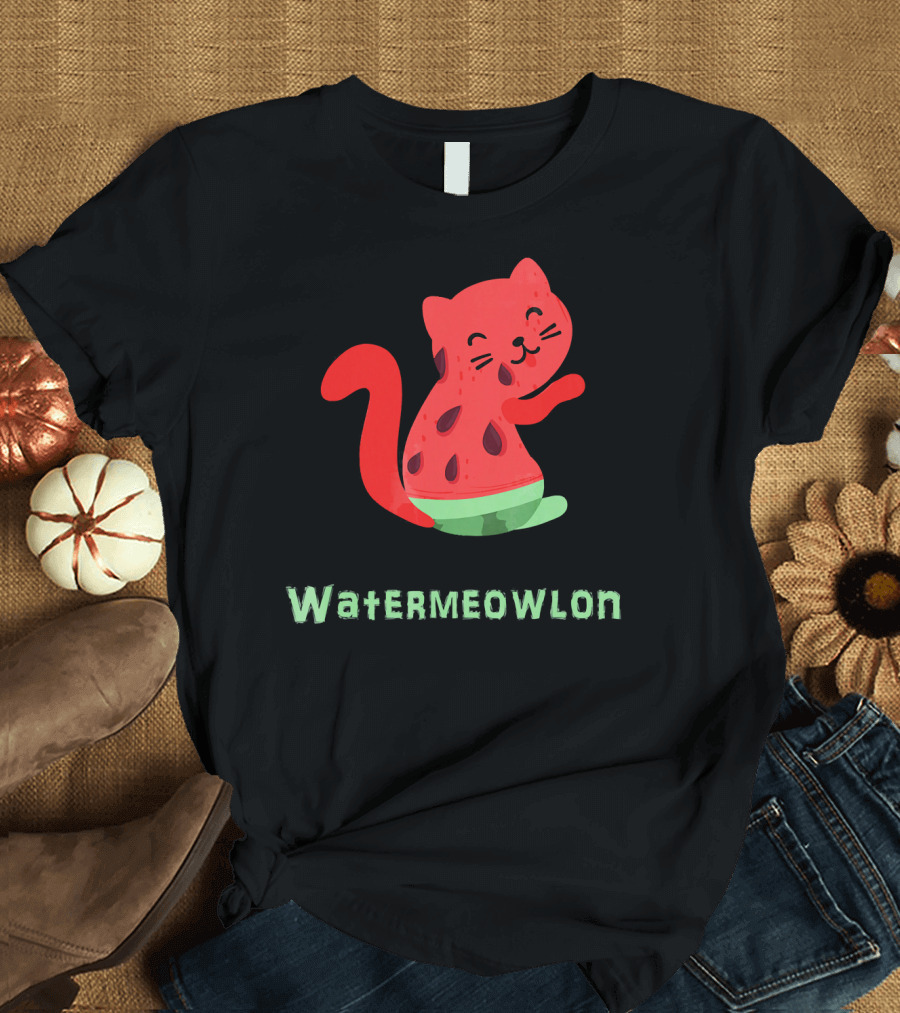 Watermeowlon Funny Cat Watermelon Cute T-Shirt