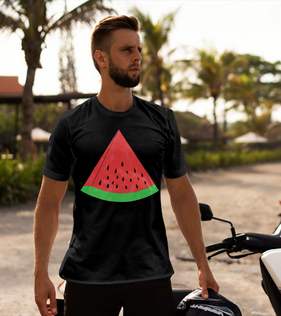 Red Watermelon Fruit Slice Summer Vacation T-Shirt