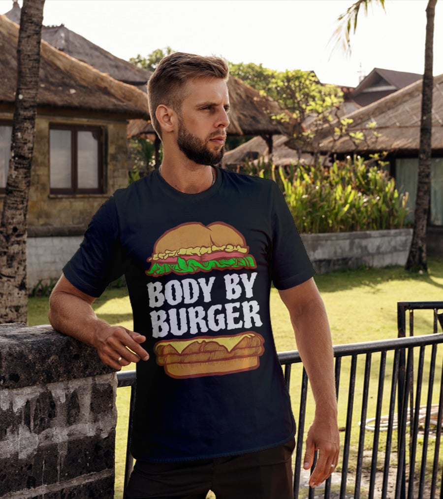 Body By Burger Hamburger Gym Funny T-Shirt