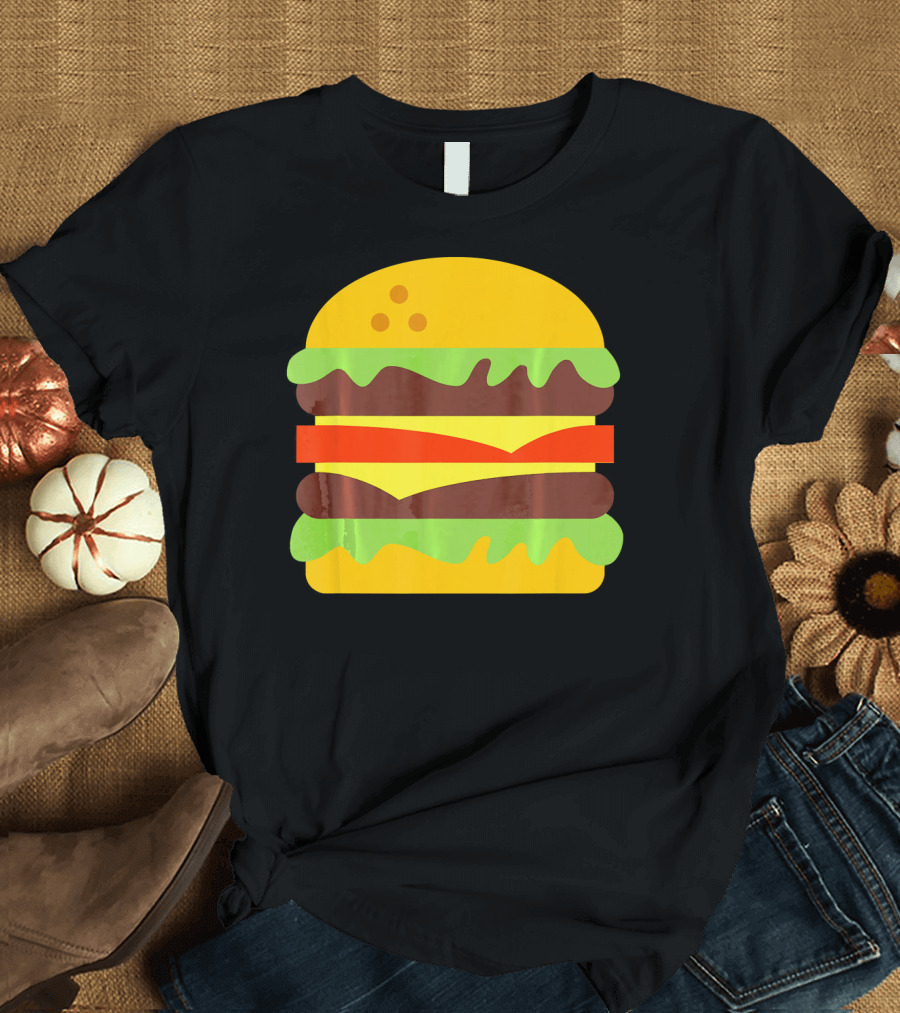 Cheeseburger Icon Hamburger with Cheese Classic Stack T-Shirt