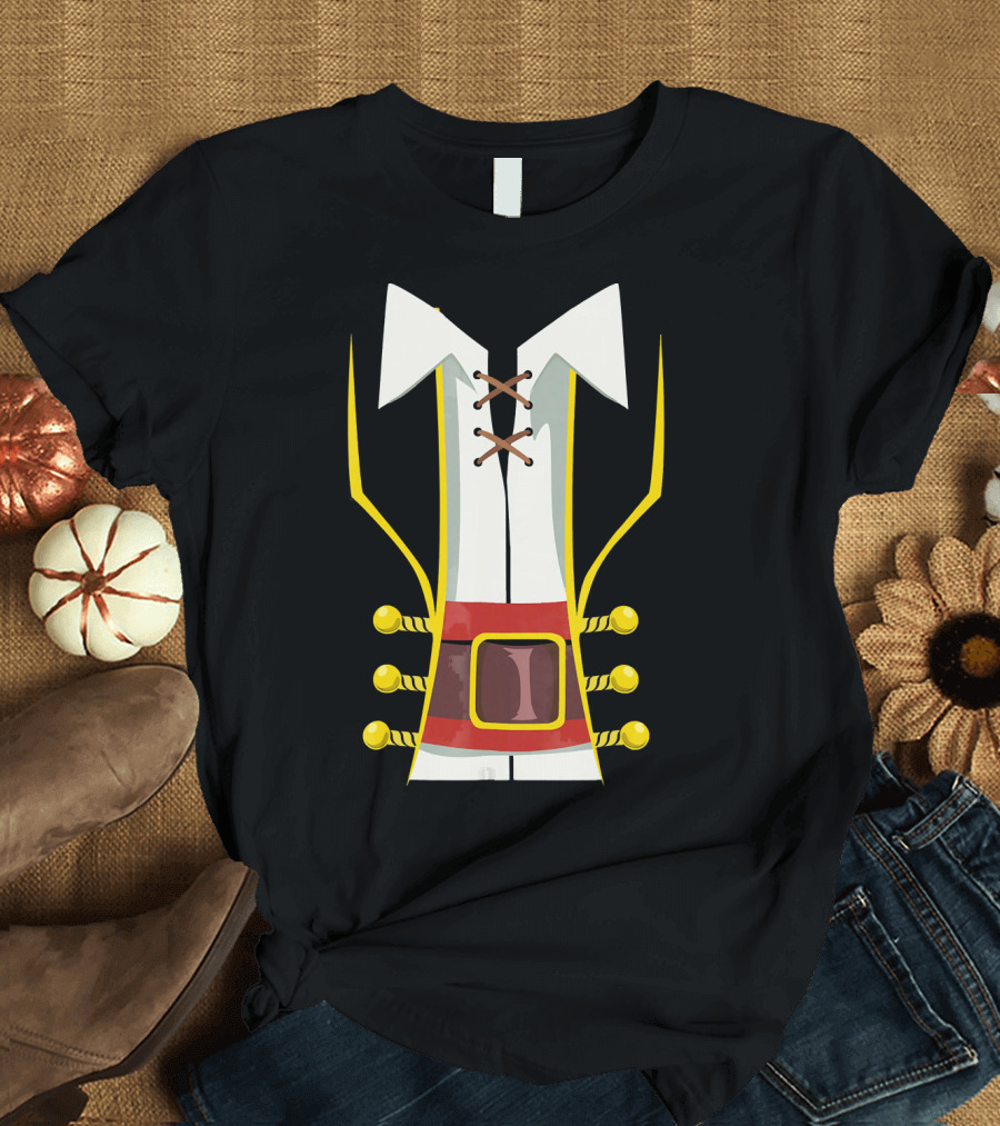 Pirate Buccaneer Halloween Costume Corset Vest Buckle T-Shirt