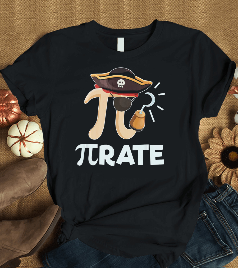 Pi Pirate Pi Day Math Pun Pirate Hat Hook T-Shirt