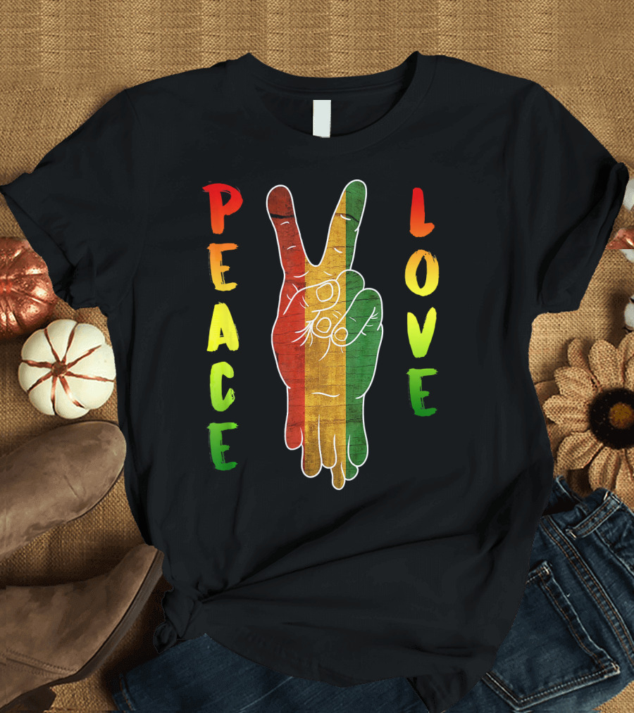 Peace Love Jamaica Reggae Music Rasta Pride T-Shirt