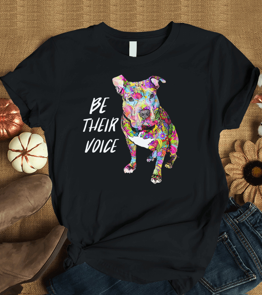 Be Their Voice Pitbull Hippie Peace Love T-Shirt