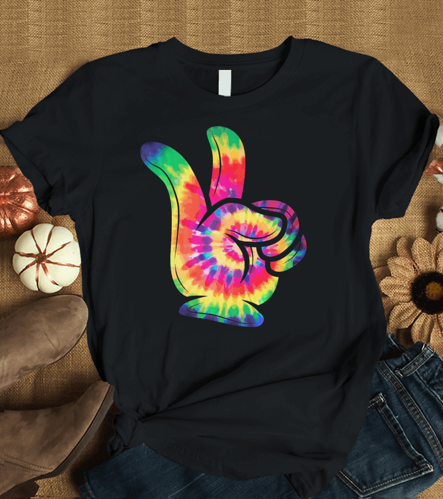 Peace Sign Tie-Dye Hippies Love 60s 70s Colorful T-Shirt