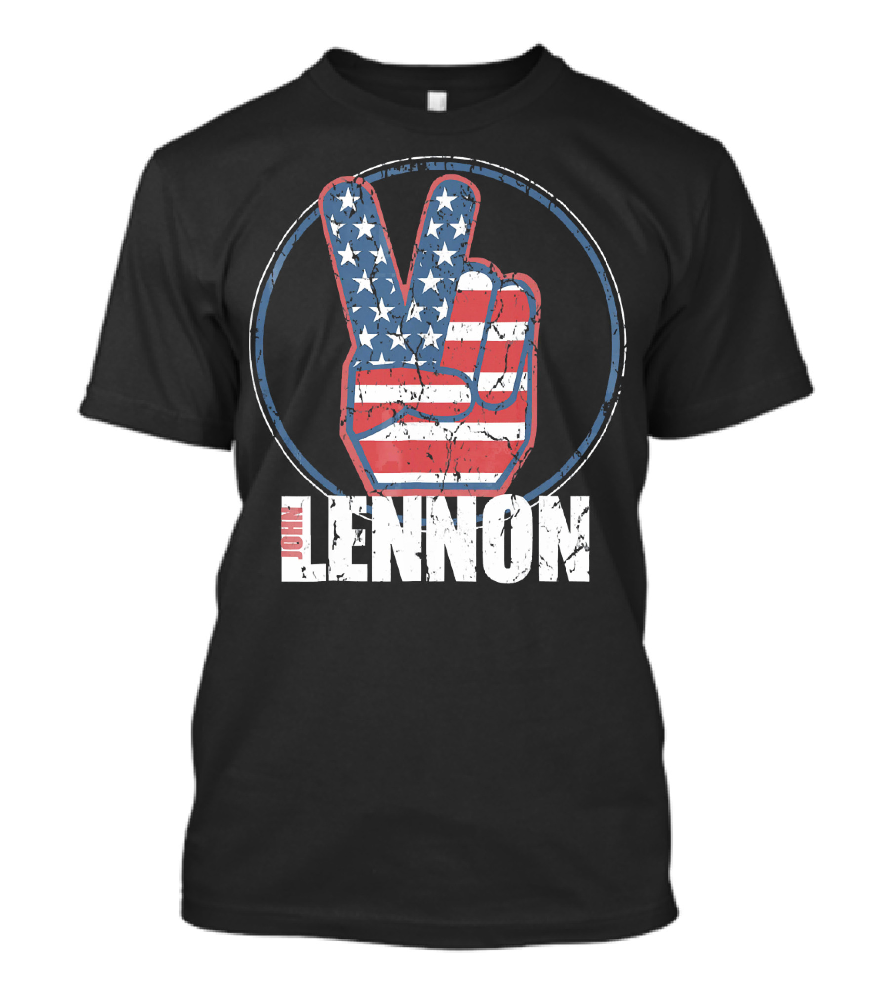 John Lennon Red White Blue Peace American Flag Victory T-Shirt