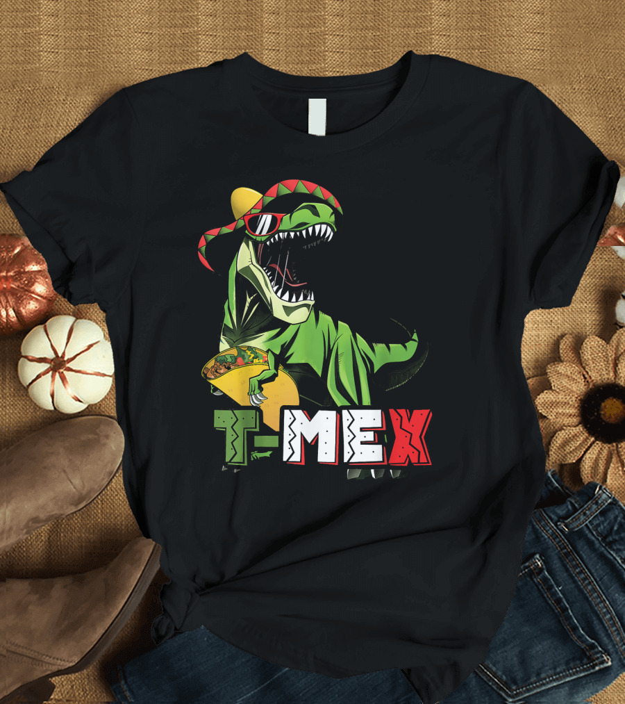 Taco Tuesday T-Mex Dinosaur With Sombrero T-Shirt