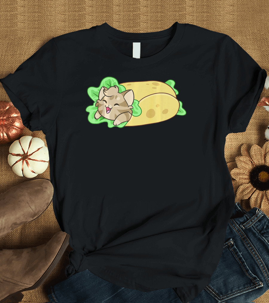 Soft Taco Shell Cat Cozy Wrap T-Shirt