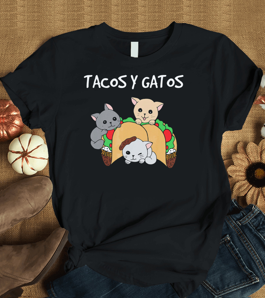 Tacos y Gatos Cute Funny Cats in Tacos T-Shirt