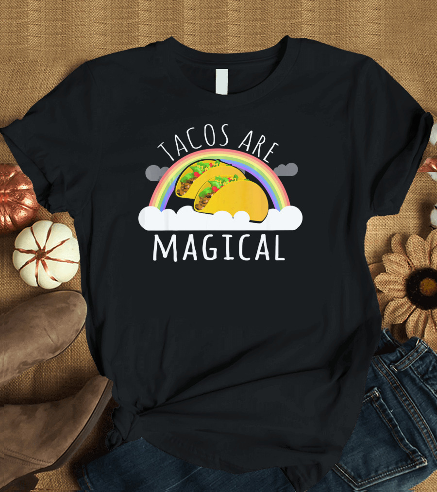 Tacos Are Magical Rainbow Cloud Delight T-Shirt
