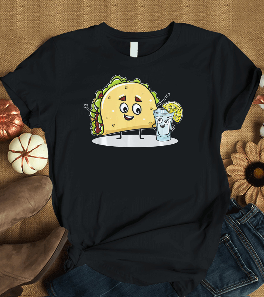 Kawaii Style Taco and Tequila Best Friends with Lemon Slice T-Shirt