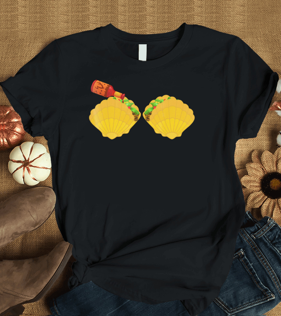 Mermaid Shell Taco Bra with Hot Sauce Bottle and Spicy Chi T-Shirt