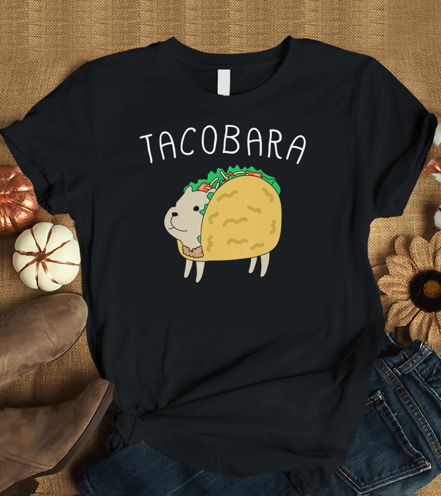 Tacobara Taco Capybara with Taco Shell Lettuce and Cheese T-Shirt