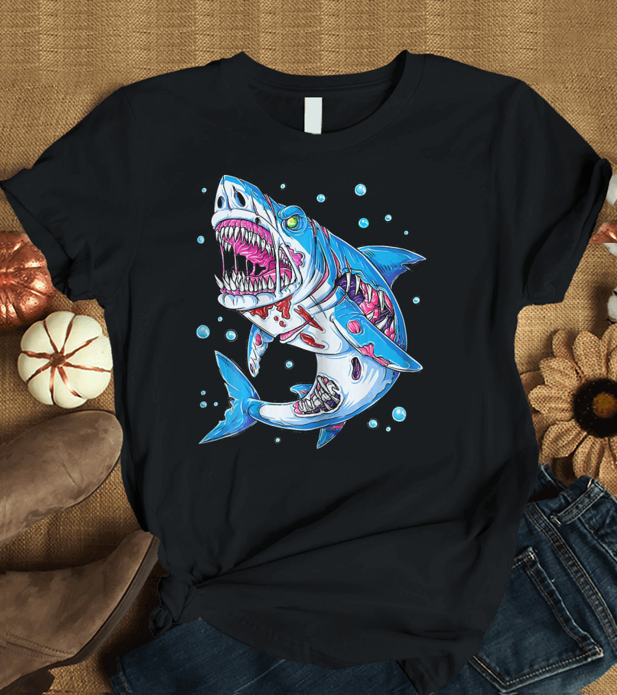 Jawsome Shark Zombie Halloween Zombies Attack T-Shirt