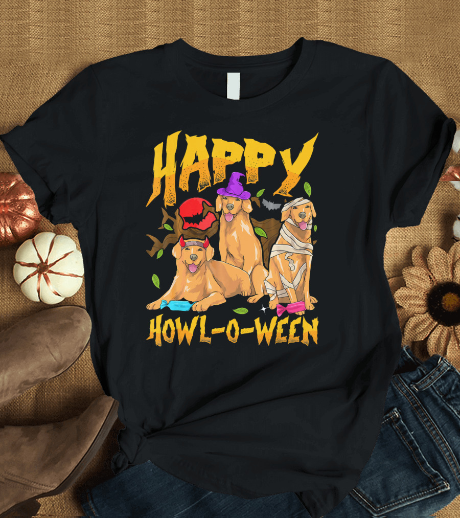 HAPPY HOWL-O-WEEN HALLOWEEN GOLDEN RETRIEVER T-Shirt