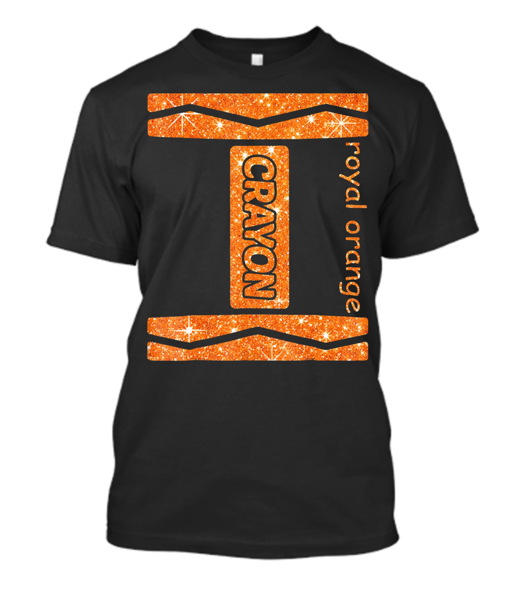 Royal Orange Crayon Halloween Couple Fri Sparkle T-Shirt