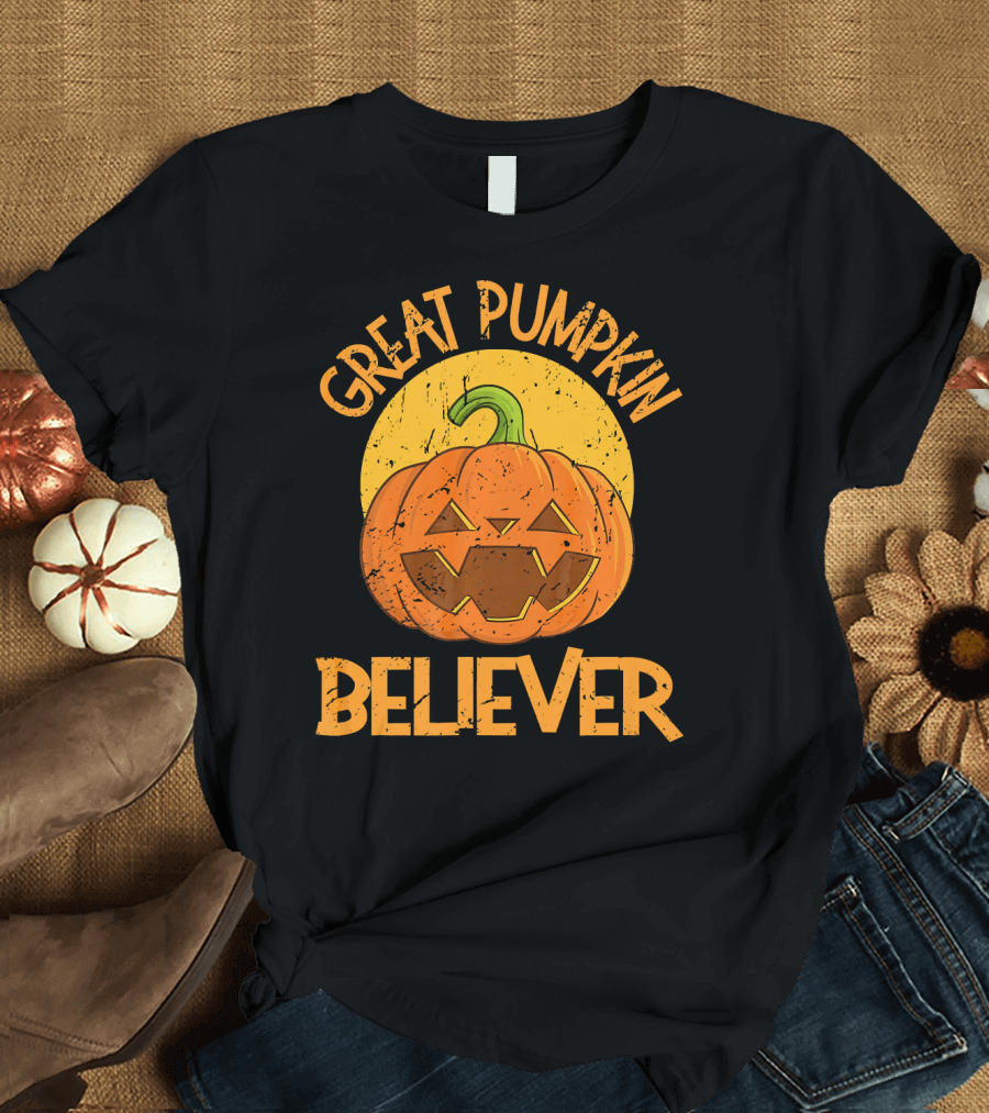 Great Pumpkin Believer Jack-O'-Lantern Moon T-Shirt