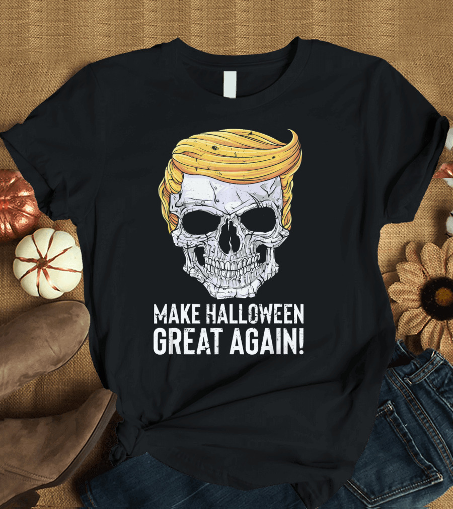 Make Halloween Great Again Skull with Blonde Hair T-Shirt