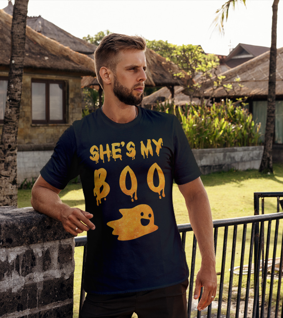 She's My Boo Funny Couples Halloween Costume T-Shirt