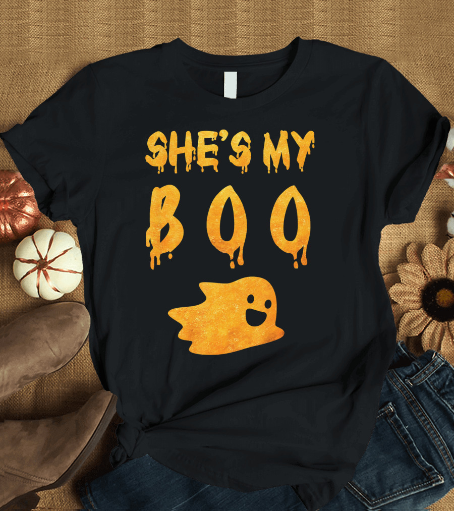 She's My Boo Funny Couples Halloween Costume T-Shirt