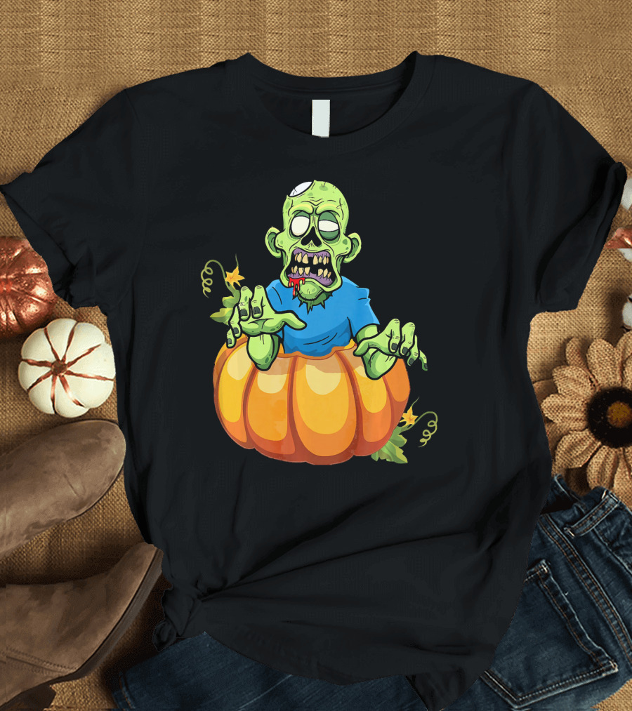 Zombie Rising from Pumpkin T-Shirt