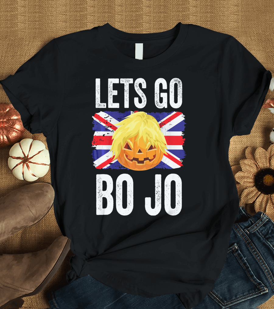 Lets Go Bo Jo Halloween Brexit Pumpkin Union Jack T-Shirt
