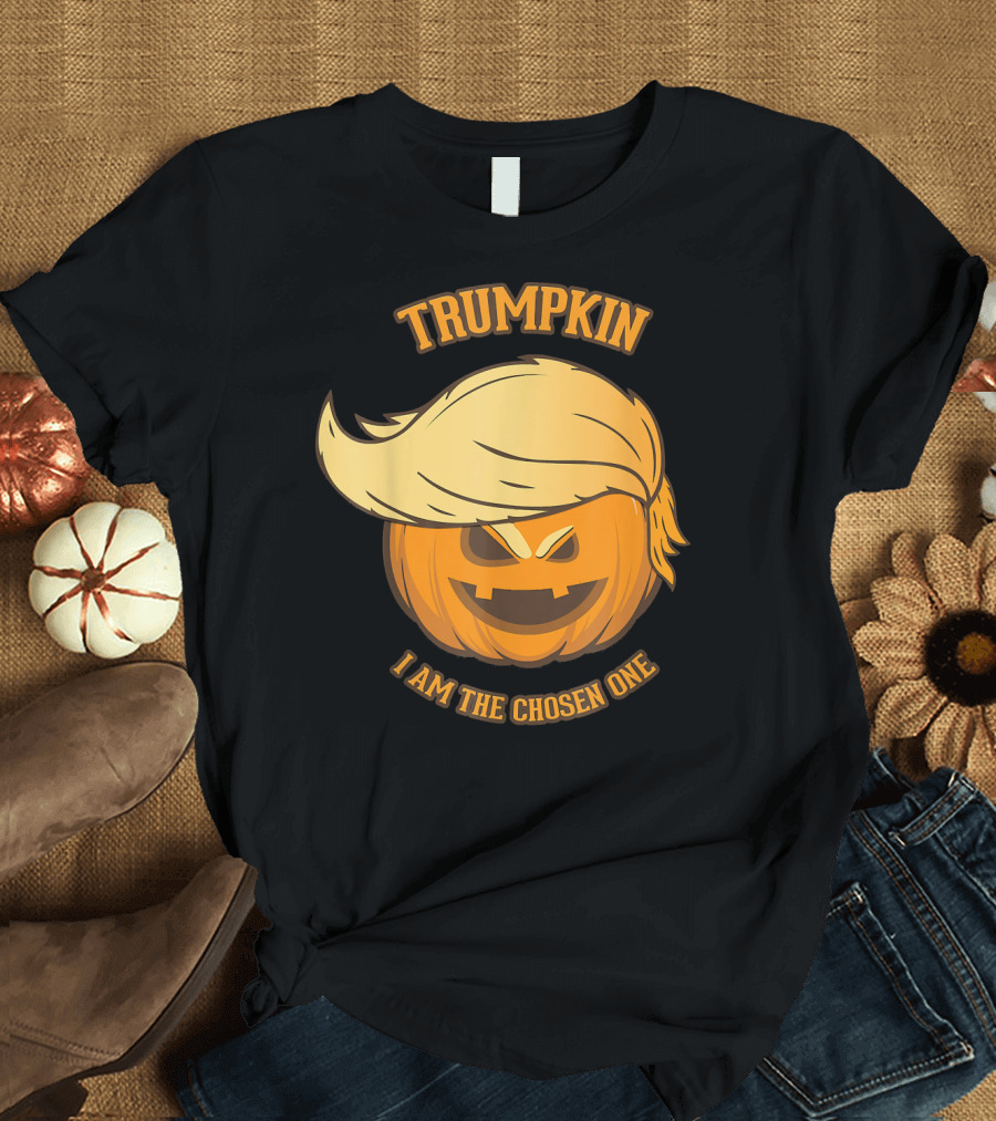 Trumpkin Pumpkin Face Halloween I Am The Chosen One T-Shirt