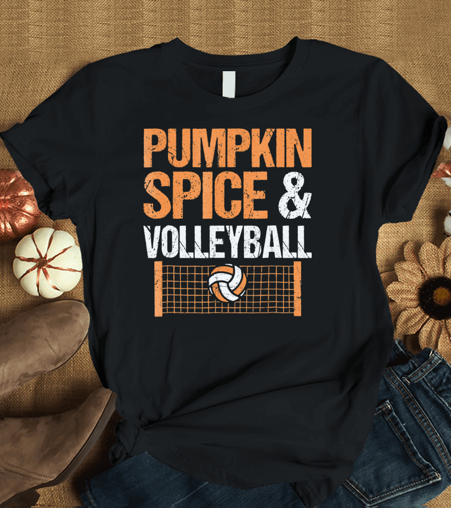 Pumpkin Spice and Volleyball Fall Season Essentials T-Shirt