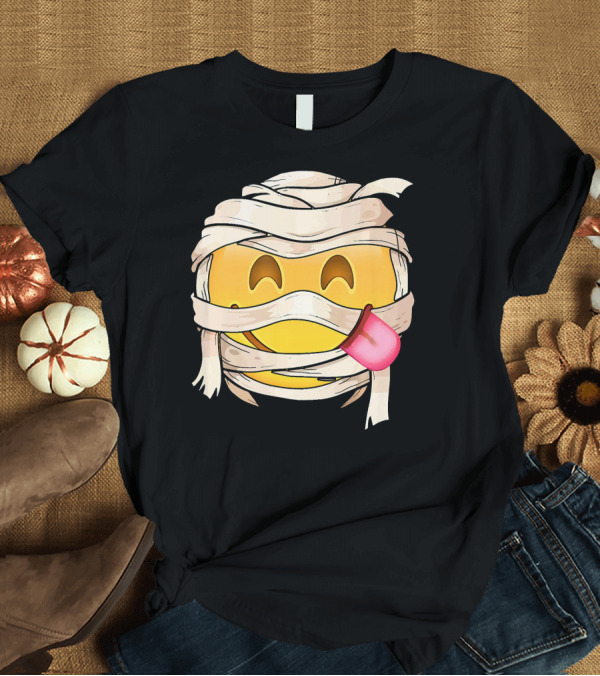 T-Shirt: Face Savoring Food Emoji Mummy Wink Out Tongue T-Shirt Face Savoring Food Emoji Mummy Wink Out Tongue T-Shirt