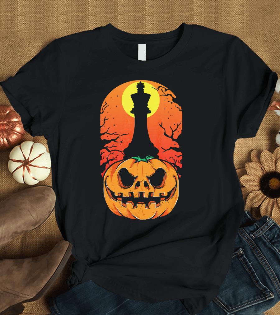 King Pumpkin Chess Moon Halloween Pumpkin King T-Shirt