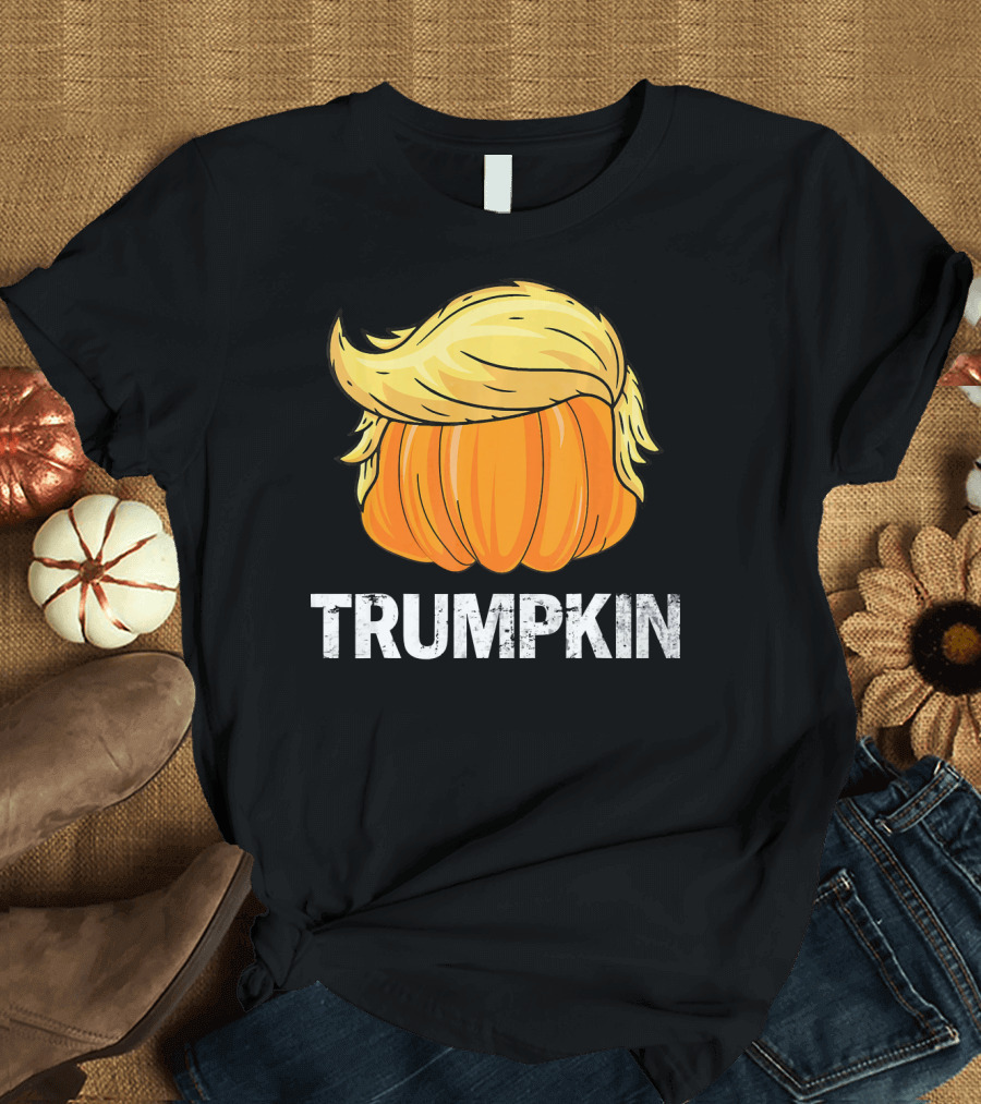 Trumpkin Funny Halloween Vintage Trump Pumpkin Hair T-Shirt