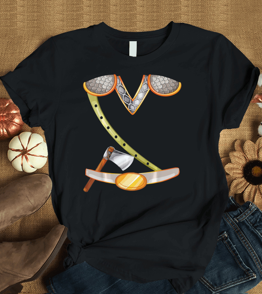 Viking Costume Norse Axe and Armor Halloween Idea T-Shirt