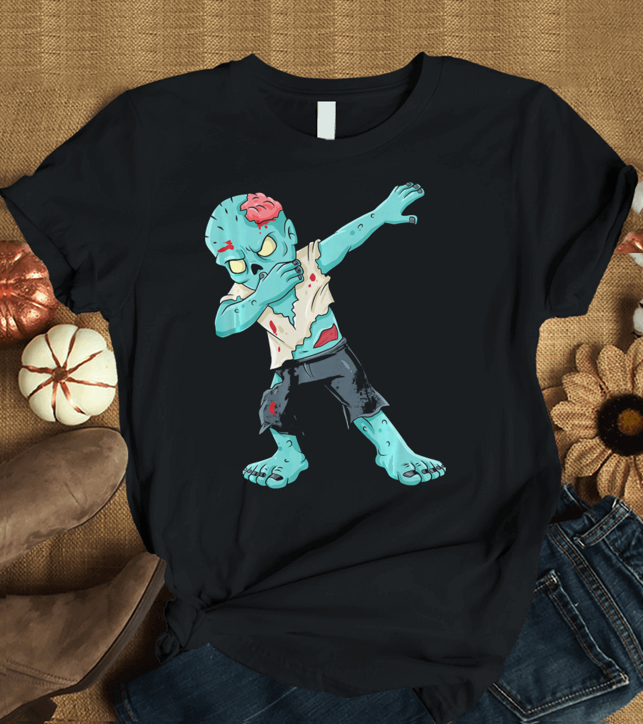 Dabbing Zombie Kid with Exposed Brain T-Shirt