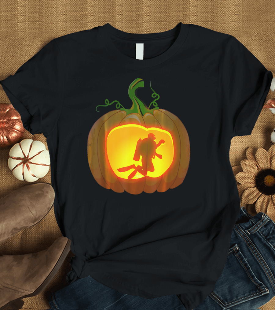 Scuba Diving Pumpkin Carving T-Shirt