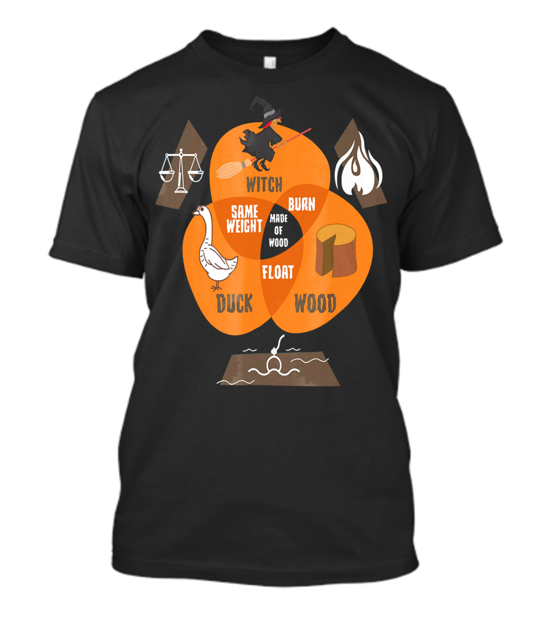 Witch Burn Made Of Wood Duck Float Same Weight T-Shirt