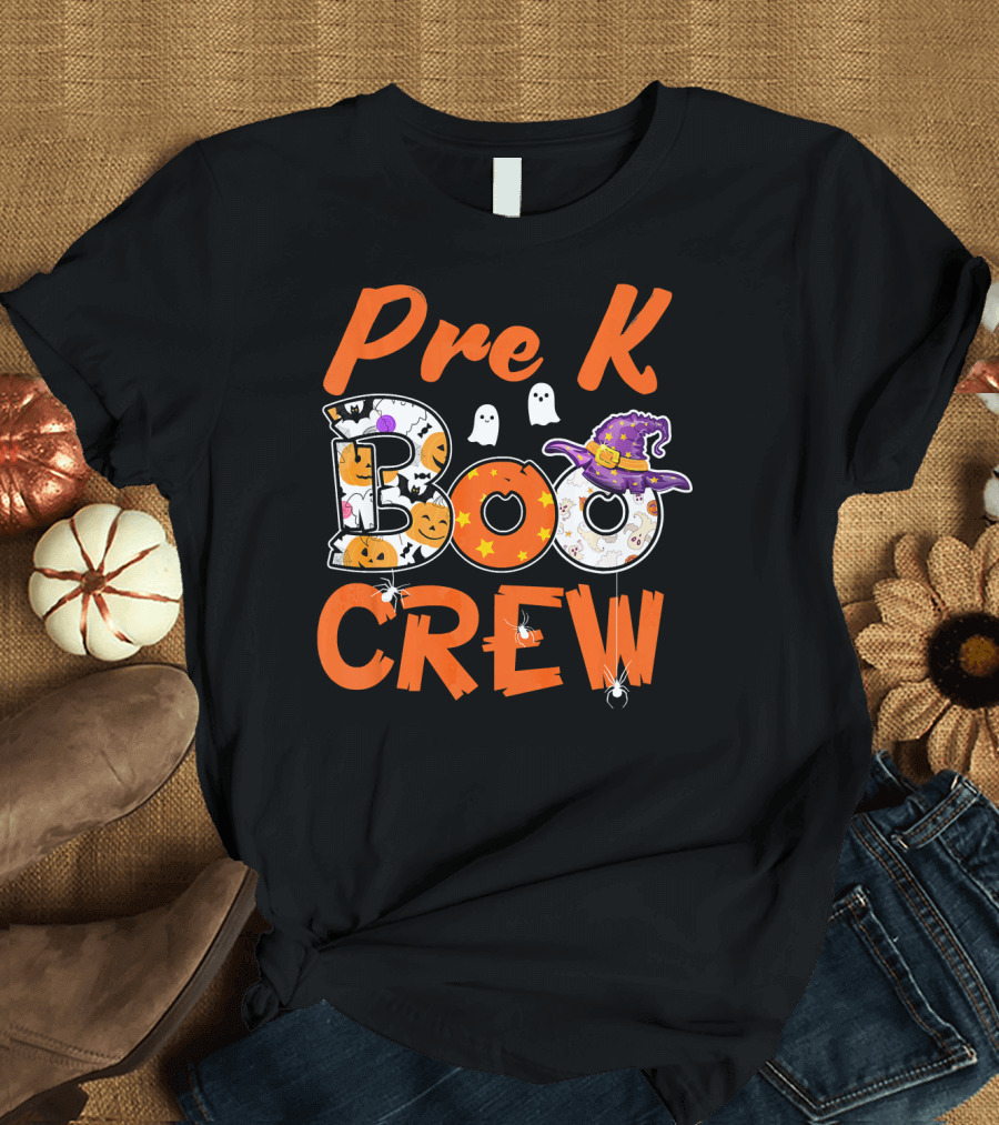 Pre K Boo Crew Teacher Kids Halloween T-Shirt