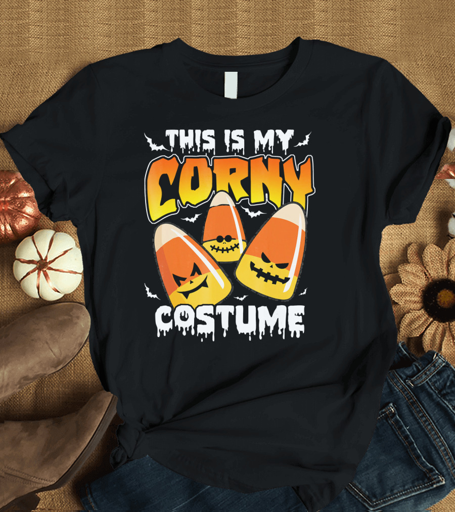 This Is My Corny Costume Candy Corn Halloween Bats T-Shirt