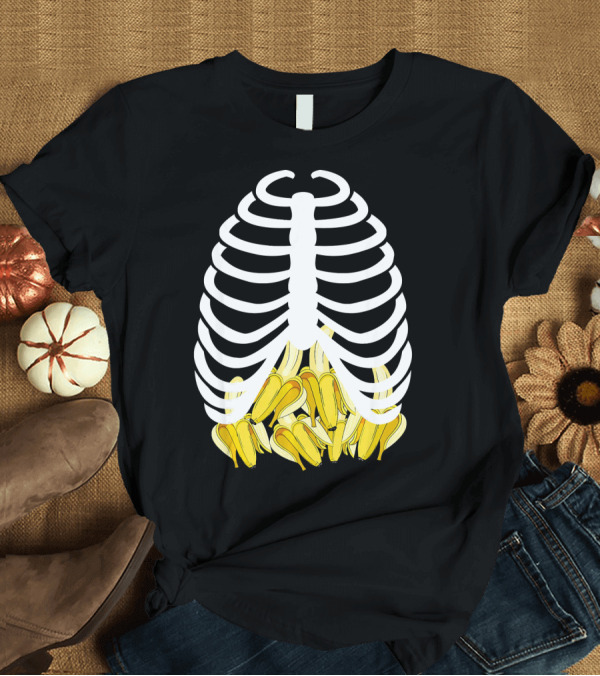 T-Shirt: Halloween Rib Cage Banana Costume Adult Youth Kids T-Shirt Halloween Rib Cage Banana Costume Adult Youth Kids T-Shirt
