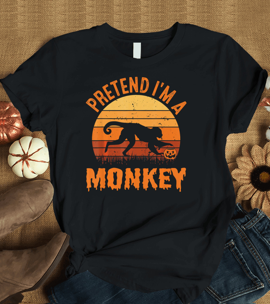 Pretend I’m a Monkey Halloween Sunset T-Shirt
