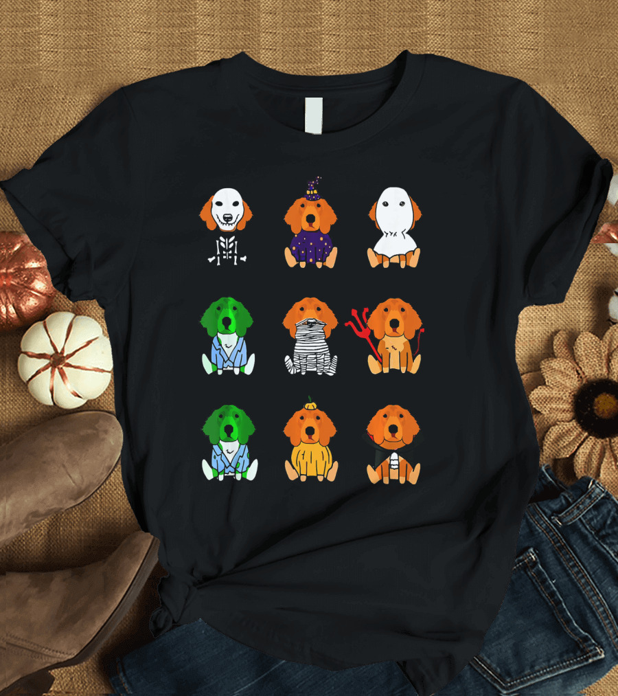 Irish Setter Halloween Costumes Skeleton Mummy Ghost Devil Pumpkin Wizard Green Monster T-Shirt