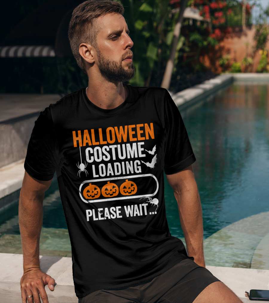 Halloween Costume Loading Please Wait Pumpkin Gamer T-Shirt