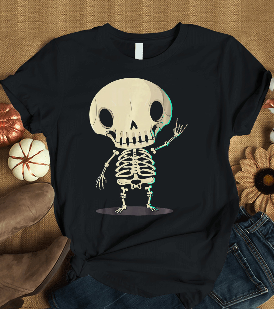 SKELETON Halloween Costume Rib Cute Skull Bones T-Shirt