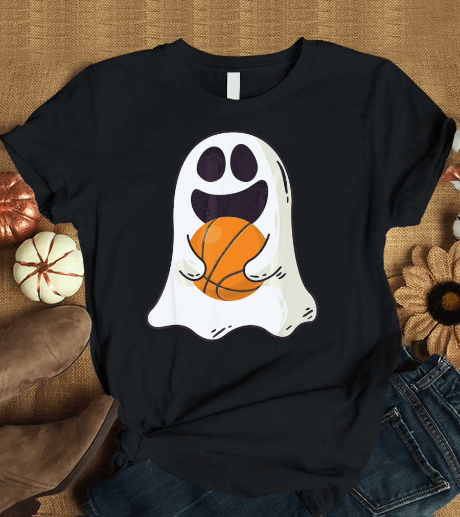 Ghost Basketball Halloween Spirit Dribble T-Shirt