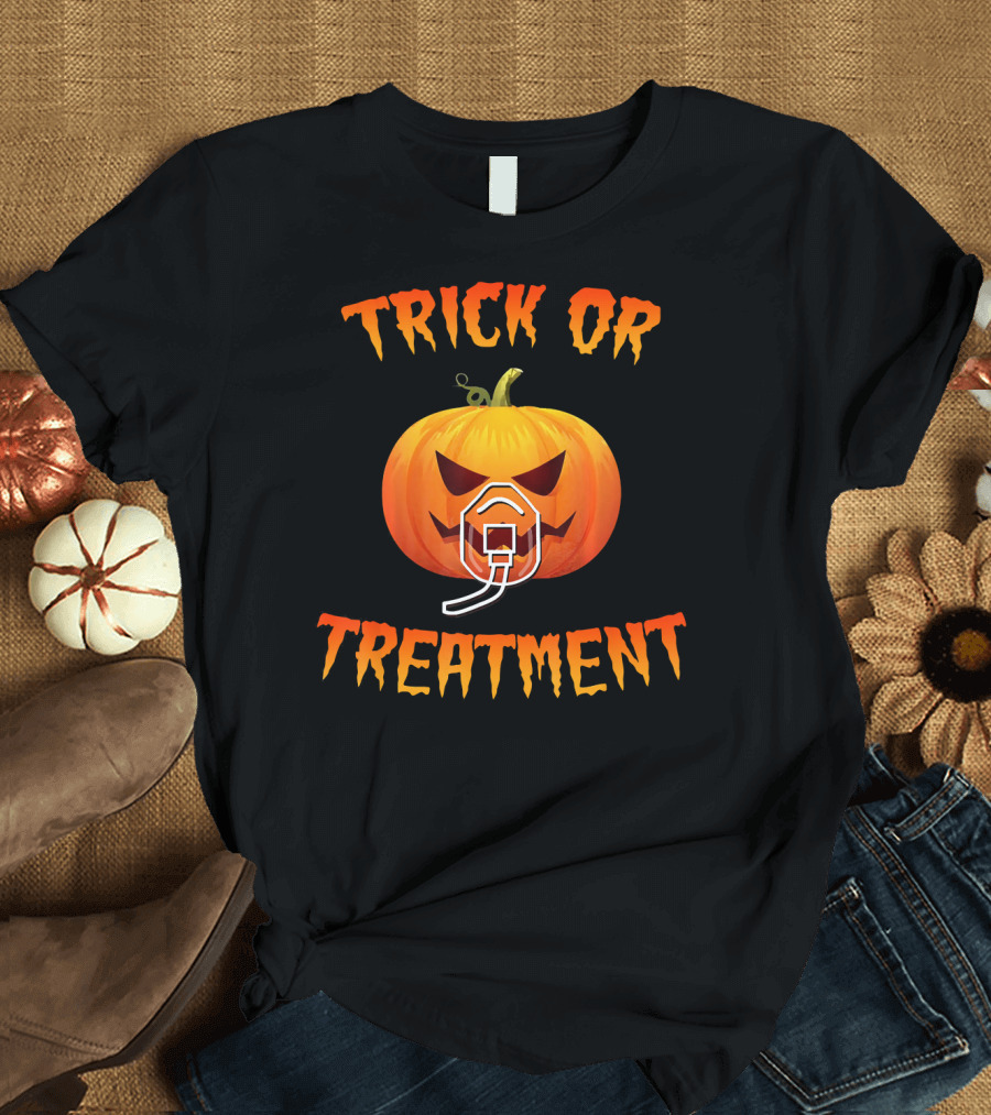 Trick or Treatment Halloween Respiratory Therapist Pumpkin T-Shirt