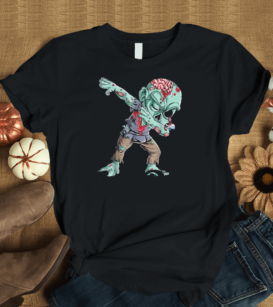 Dabbing Zombie Creepy Halloween Monster Dance T-Shirt