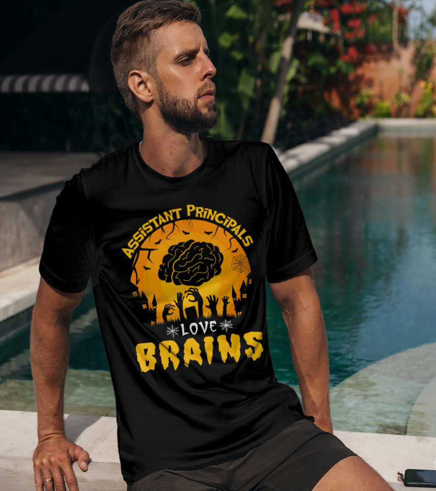 Assistant Principals Love Brains Halloween Zombie T-Shirt