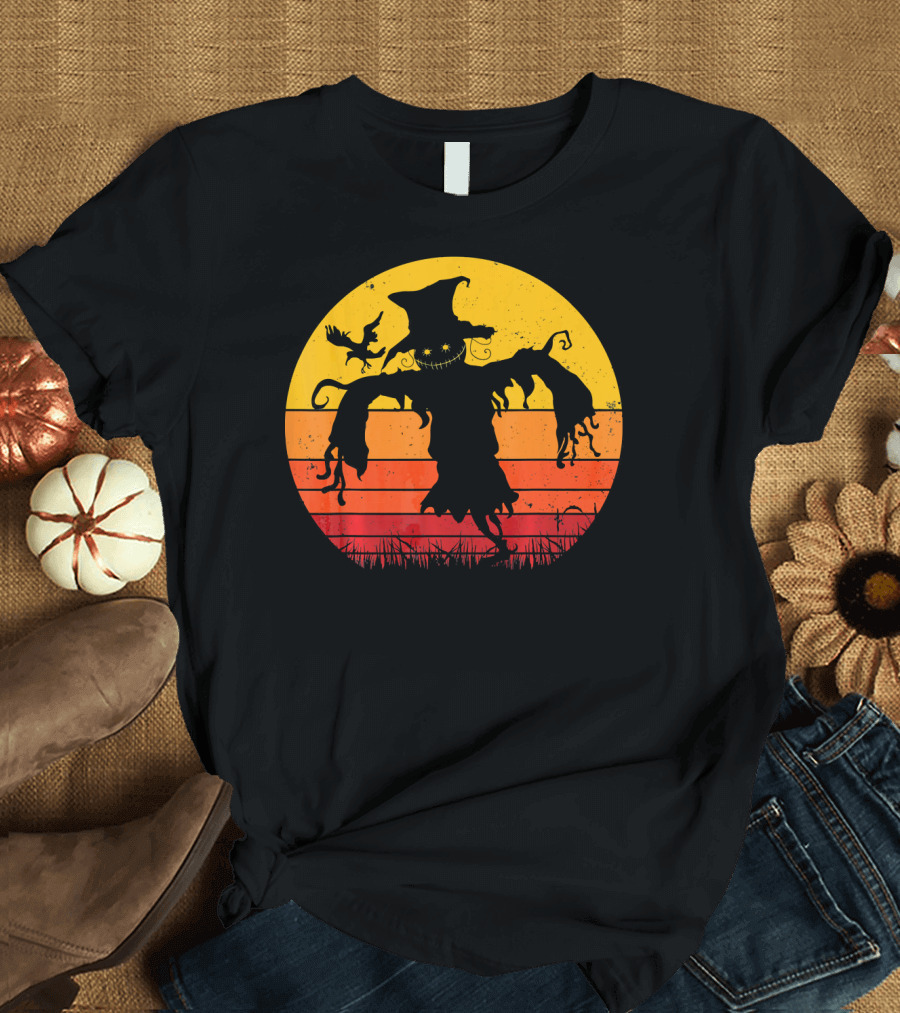 Vintage Scarecrow Retro Sunset T-Shirt