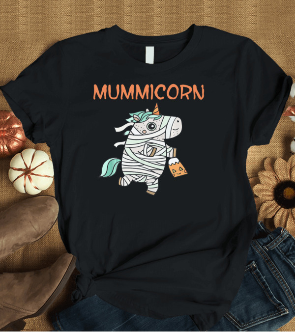 T-Shirt: Mummicorn Funny Unicorn Mummy Halloween Candy Bag T-Shirt Mummicorn Funny Unicorn Mummy Halloween Candy Bag T-Shirt