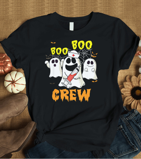 T-Shirt: Boo Boo Ghost Nurse Crew Halloween Spooky Nurse Team T-Shirt Boo Boo Ghost Nurse Crew Halloween Spooky Nurse Team T-Shirt