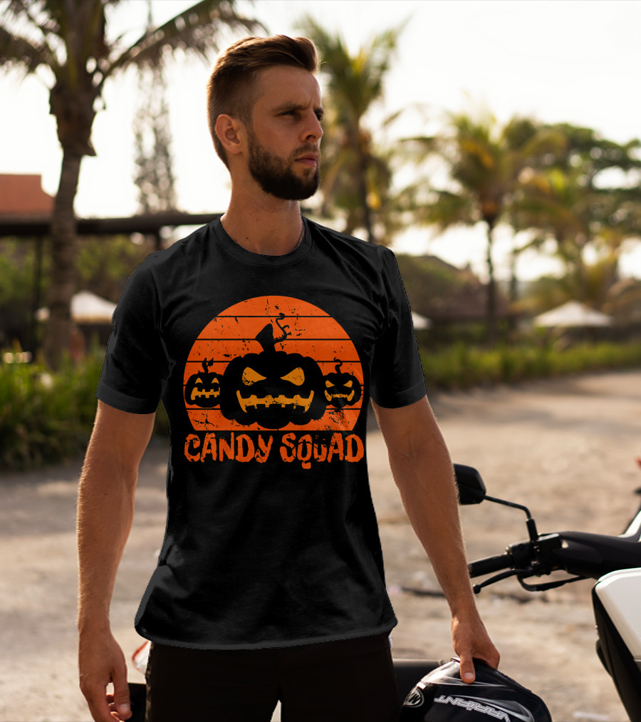 Candy Squad Scary Pumpkin Trick Halloween T-Shirt